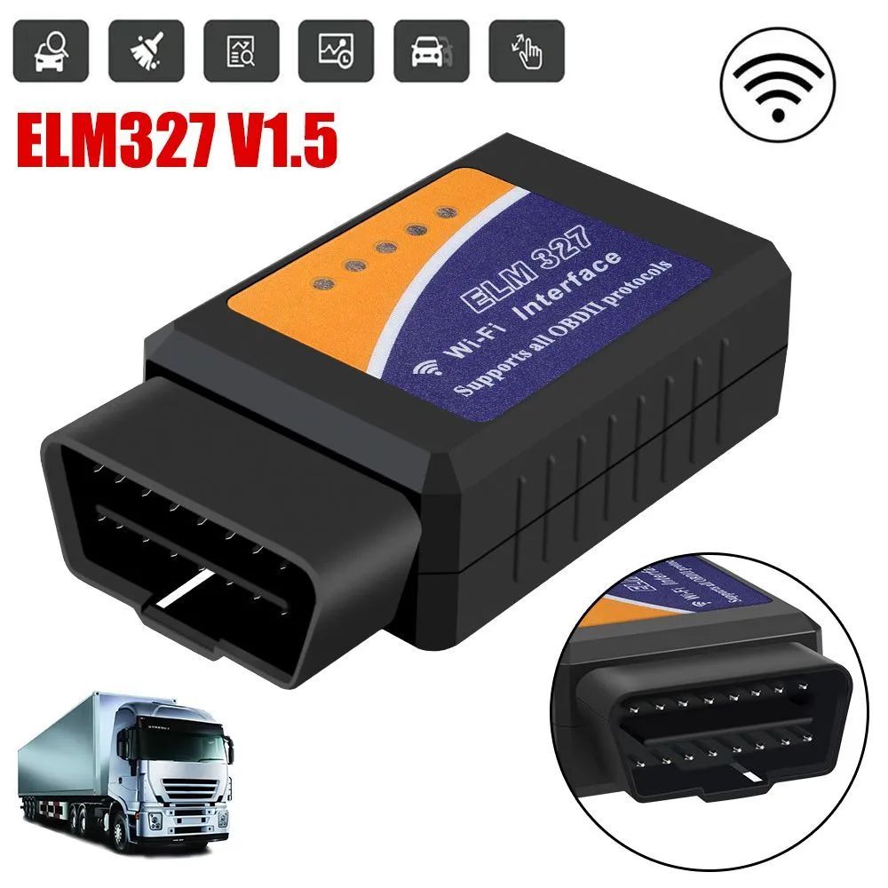 Диагностический автосканер ELM327 Wi-Fi (iPhone и Android) V1.5 чип PIC18F25K80 / Адаптер для диагностики автомобиля