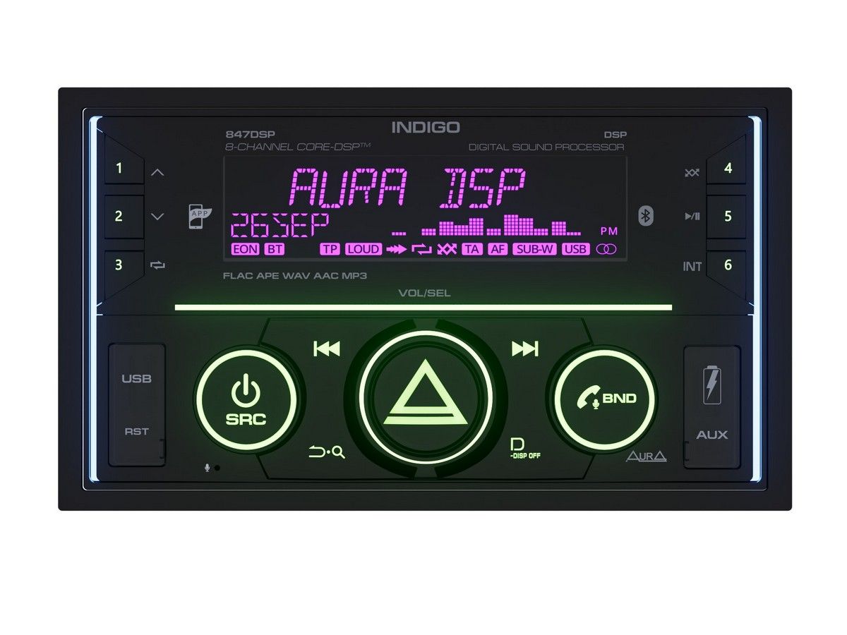 Автомагнитола Aura Indigo 847DSP 2DIN FW9.2 процессорная, 8 каналов, Bluetooth 5.1, FLAC купить на OZON по низкой цене (1759988909)