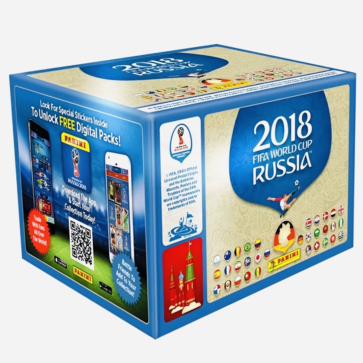 Panini FIFA World Cup 2018 Russia запечатанный блок 100 пакетов