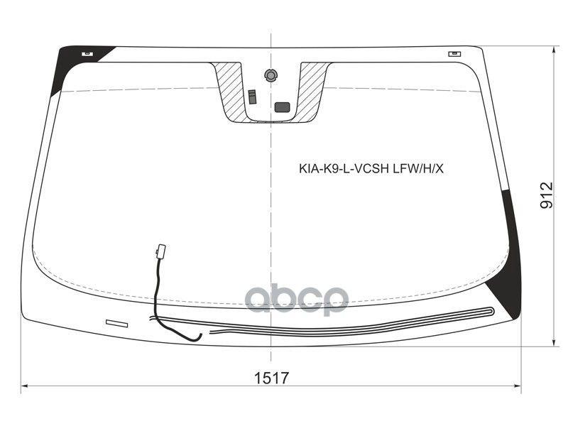 XYG Стекло лобовое (Обогрев щеток/ Датчик дождя) Kia K9 12-18 / Quoris 13-19