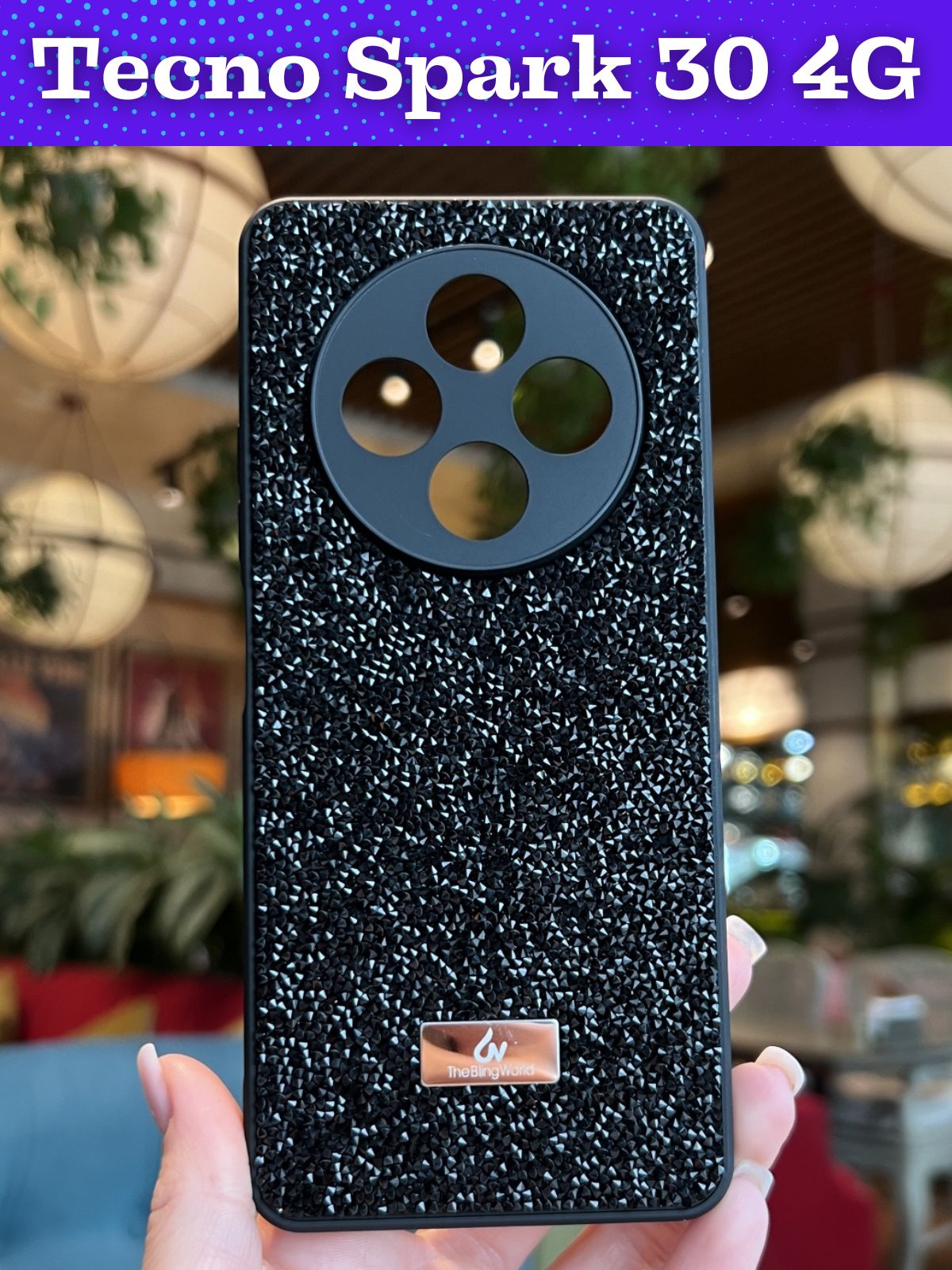 ЧехолнаTecnoSpark304G/ТехноСпарк304Gсиликоновыйtheblingworld(Черный)