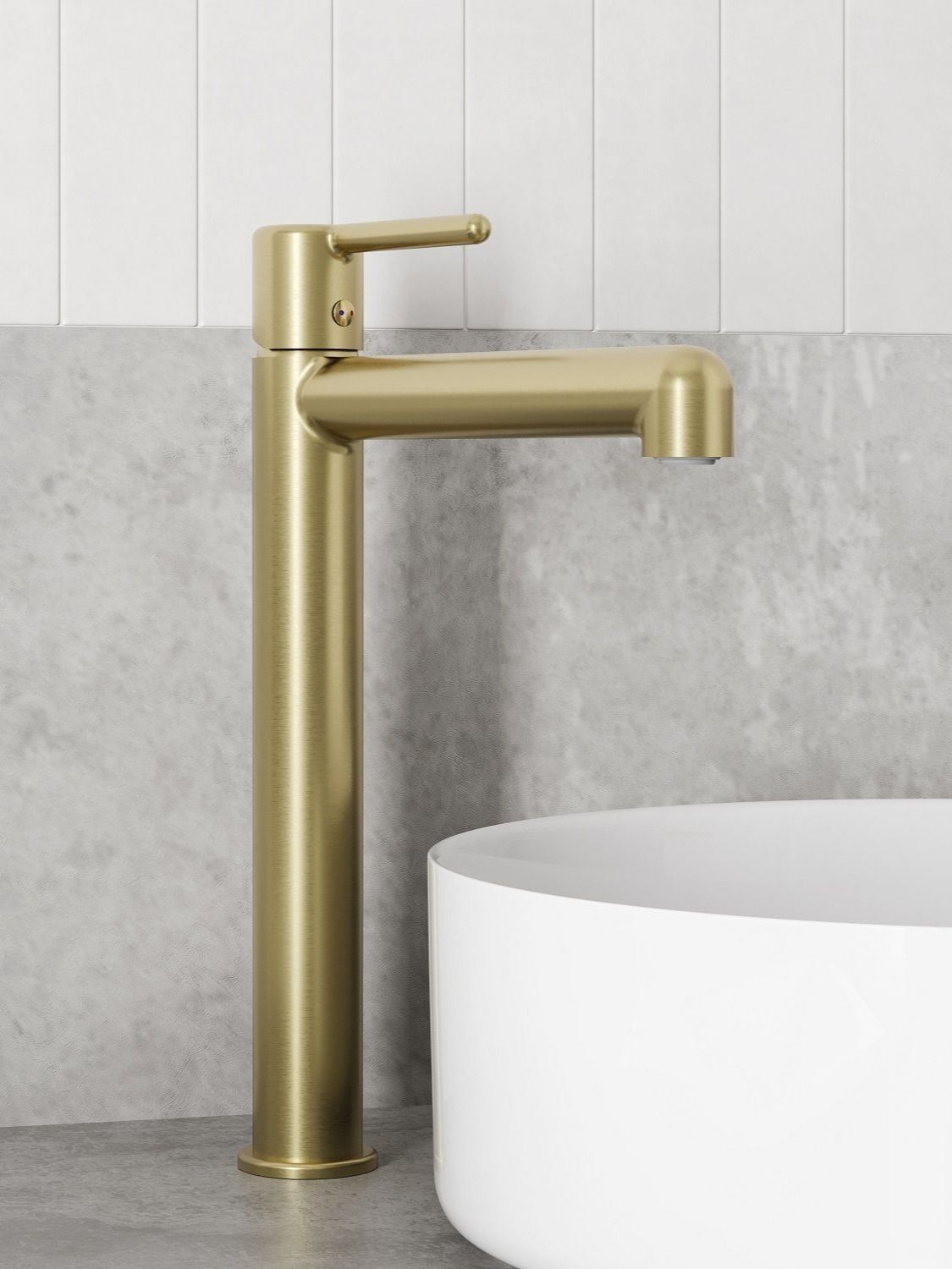 Фото товара на маркетплейсе ozon Высокий смеситель для накладной раковины, золотой матовый, IDDIS, Aiger, AIGMG01i01