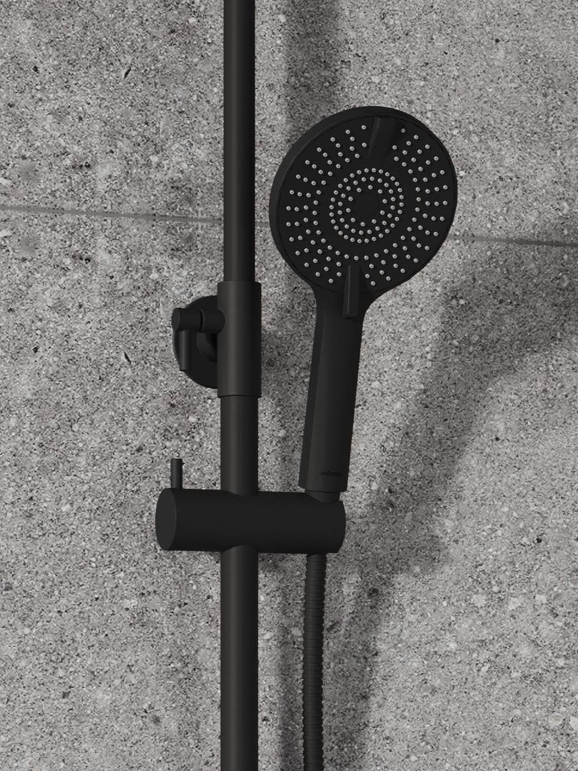 Фото товара на маркетплейсе ozon Лейка для душа, 4 режима струи, черная матовая, Rora, Milardo, ROR4FBRM18