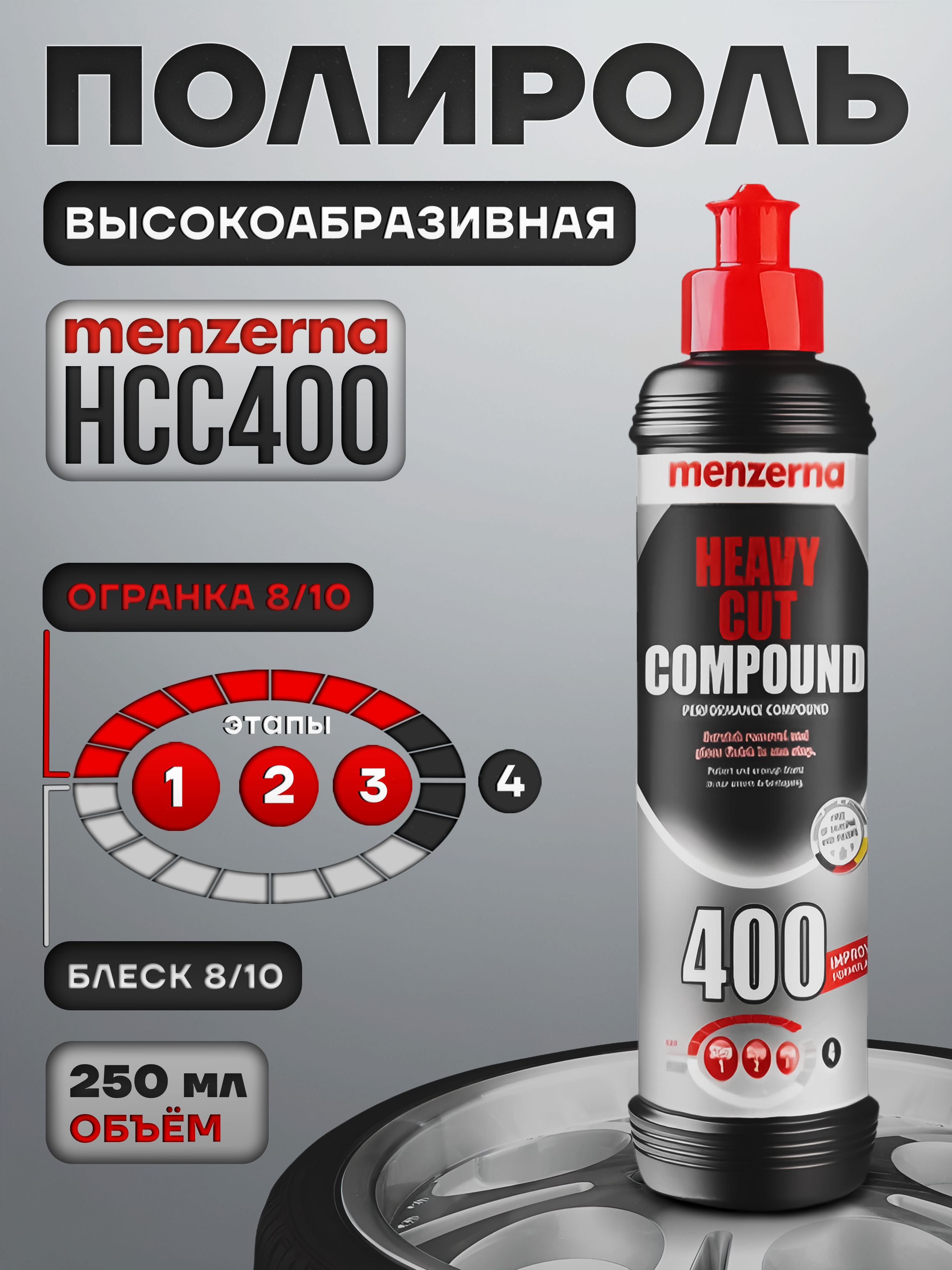Полирольдляавтомобилякузова,MenzernaHCC400,полировальнаяпастауниверсальная250мл.22202.281.870
