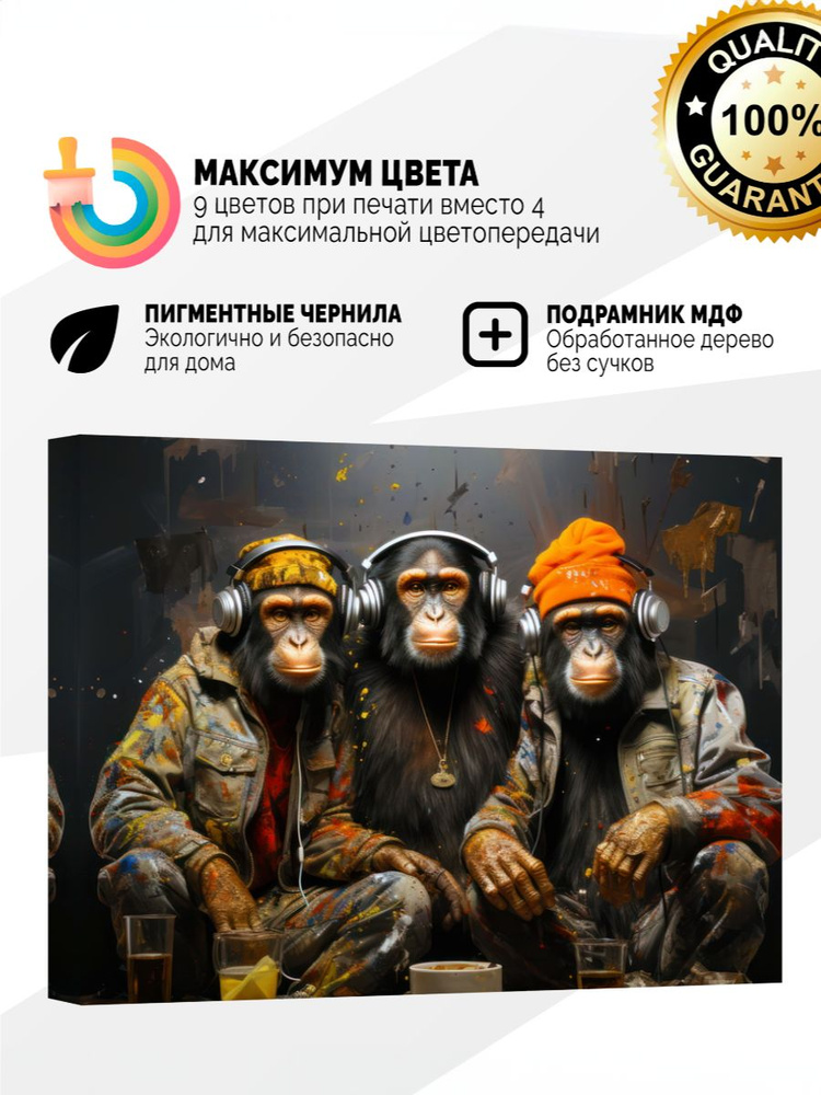 Картина на холсте 40x60 Братья музыканты #1