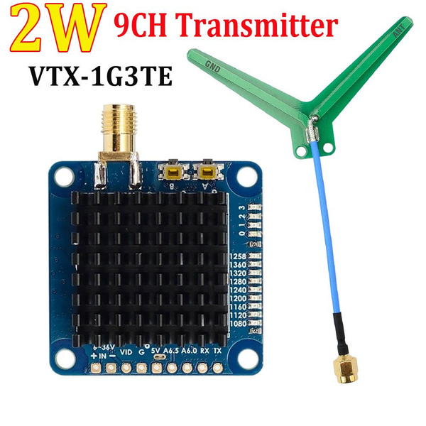Видеопередатчик 2 VTX-1G3TE 1,2 ГГц Вт 1,3 ГГц 2000 мВт 9-канальный с ...