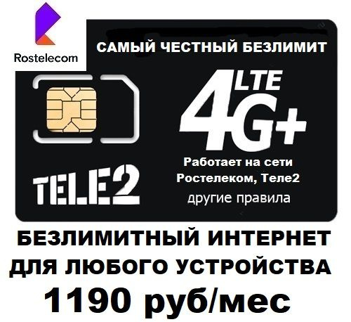 SIM-карта Сим карта для модема роутера безлимитный интернет 1190 руб ...
