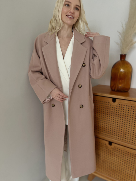 Пальто My Atelier Dress, Демисезон, размер 42, 46, цвет бежевый ...