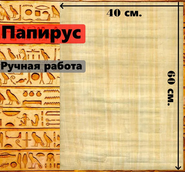 Египетский Папирус, чистые листы, размер 60*40 см. 1 шт. - купить с ...