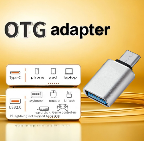 Переходник серый USB 3.0 на Type-C, Адаптер OTG USB-A 3.0 гнездо на ...