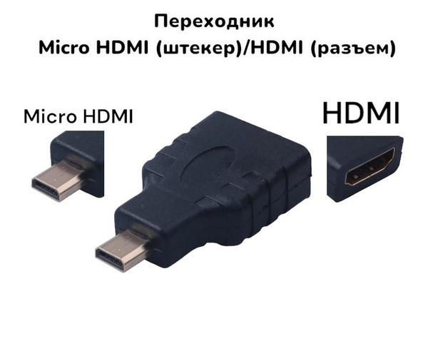 Переходник Micro HDMI (штекер)/HDMI (разъем) - купить с доставкой по ...