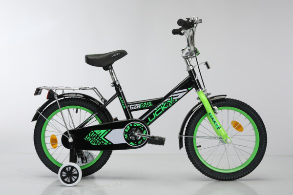 Велосипед 16" Lucky, черный/зеленый - купить с доставкой по выгодным ...