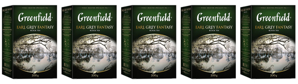 Greenfield Чай листовой Earl Grey Fantasy черный, 200 г, 5 уп - купить ...