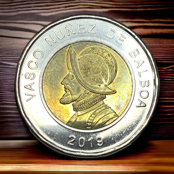 Монета Панама 1 бальбоа 2019 года. Васко Нуньес де Бальбоа. Люксовое ...