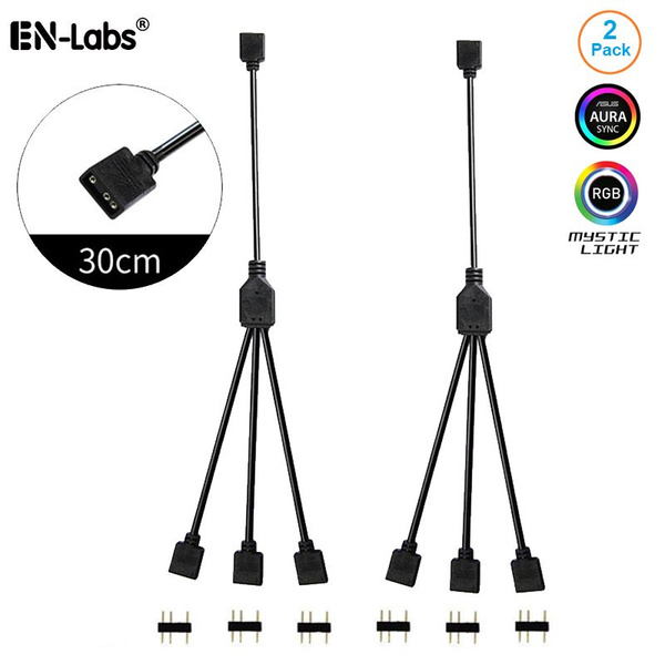 3-Pin ARGB хабы,3 порта адресуемый светодиодная лента сплиттер кабель ...