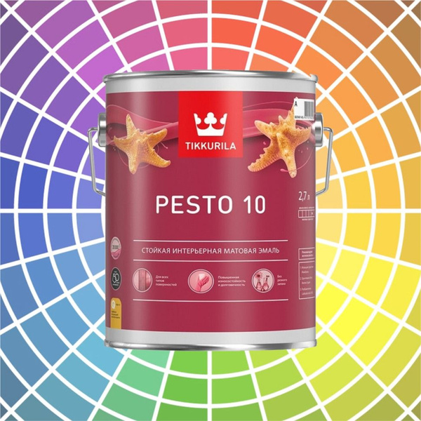 Эмаль Tikkurila Pesto А Быстросохнущая, Алкидная, Матовое покрытие ...