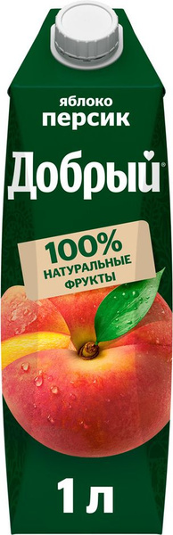 Напиток сокосодержащий Добрый Яблоко-Персик, 1 л - купить с доставкой ...