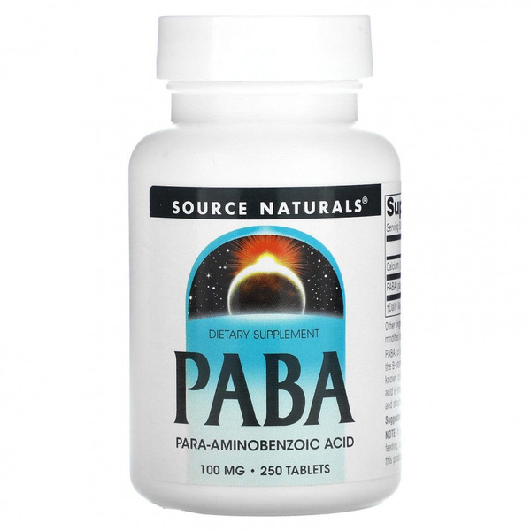 Source Naturals, PABA, ПАБК, 100 мг, 250 таблеток купить на OZON по ...