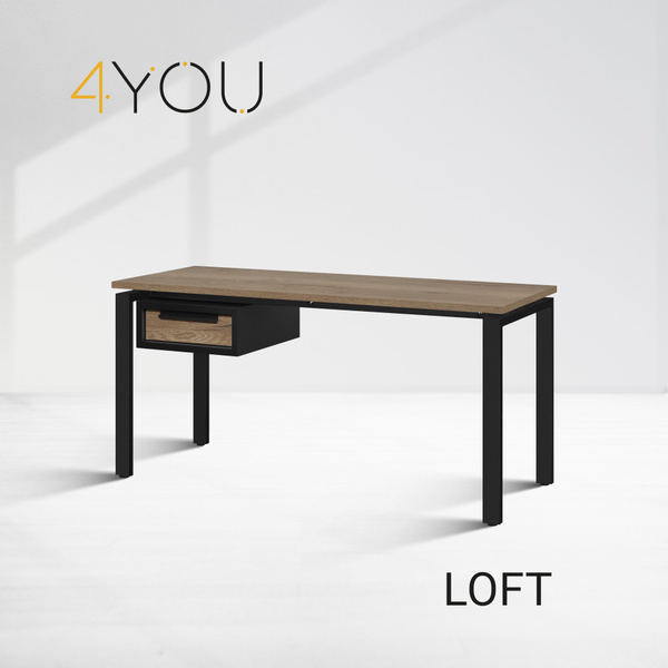 Письменный стол 4Ю Loft Y1_85_Дуб Галифакс табак, 100х60х85 см - купить ...