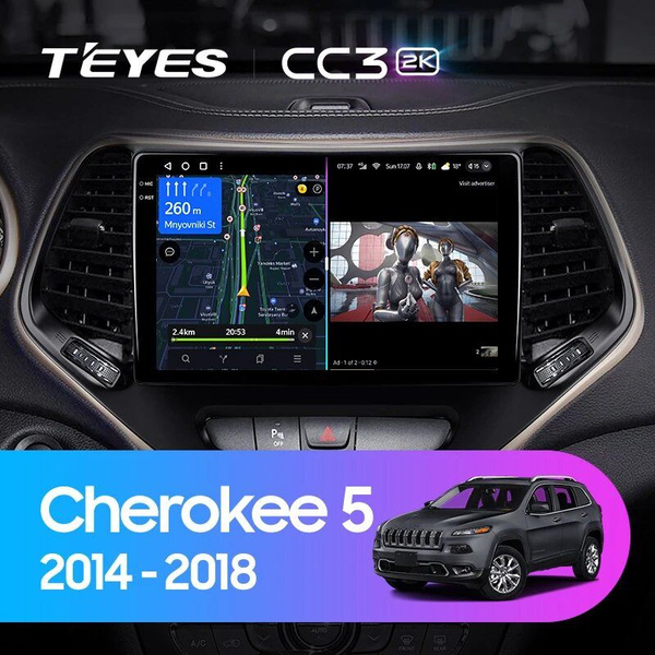 Магнитола Teyes CC3 2K 6-128 Jeep Cherokee 5 KL 2014-2018 10.36"Штатное ...