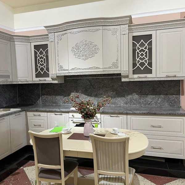 Кухня угловая Заман Арабика 3.45х1.5м шампань купить c доставкой на ...
