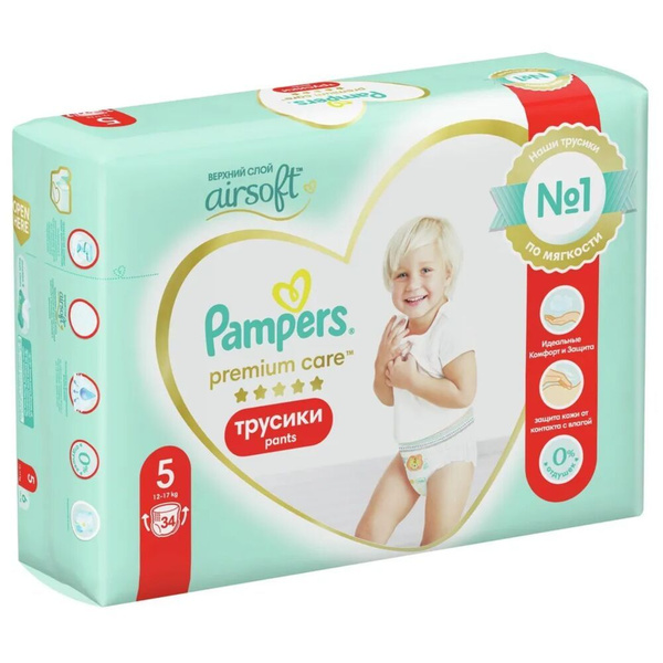 Pampers Трусики Premium Care, 5 (12-17 кг.), 34 шт. - купить с ...