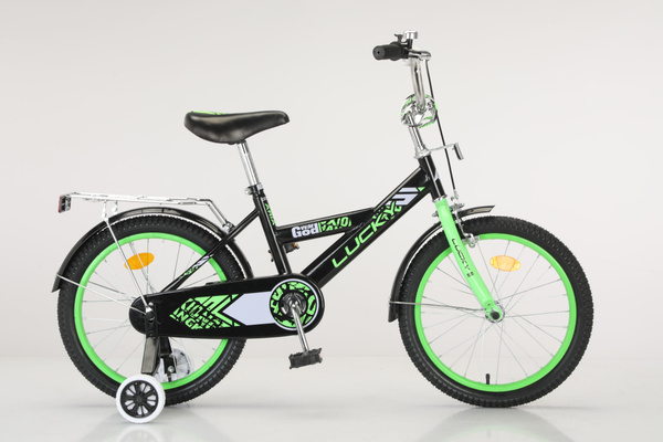 Велосипед детский Lucky колеса 18" дюймов, черный/зеленый купить на ...