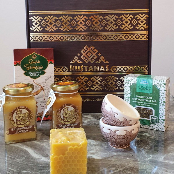 Подарочный набор БАШКИРСКИЕ ПАСЕКИ "Куштанаш 9", мужской, 1650 гр ...