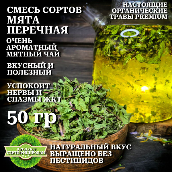 Мята сушеная для чая перечная/листья мяты, 50 гр купить на OZON по ...