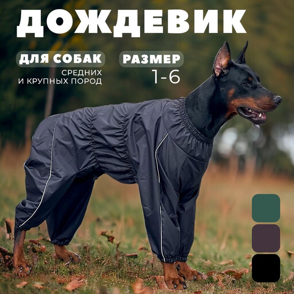 Комбинезон для собак средних и крупных пород, дождевик ...