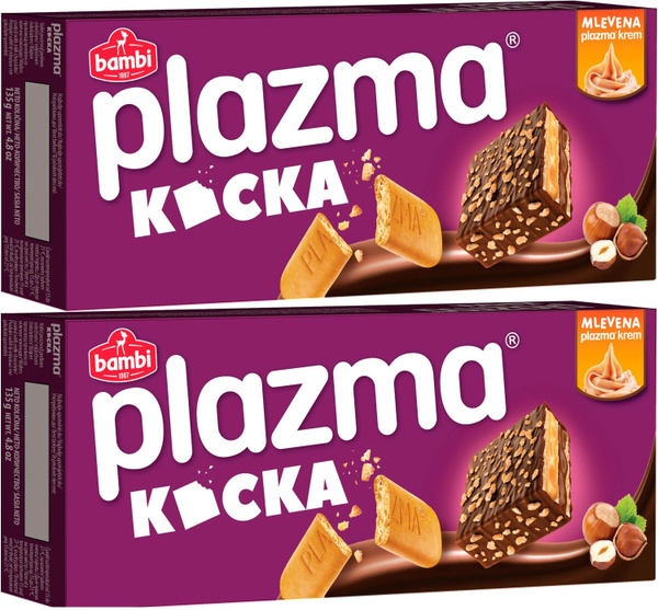 Вафля Plazma Kocka орех и шоколад 135г, 2 шт - купить с доставкой по ...
