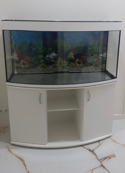 Аквариум 250 литров Панорамный AquariumBest с тумбой, Белый (101х50х66 ...