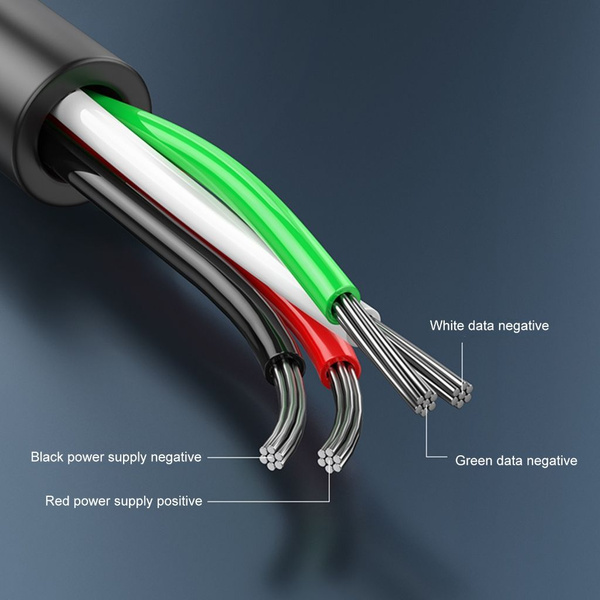 USB2.0 Одиночная головка для передачи данных+питания 4-полюсный кабель ...