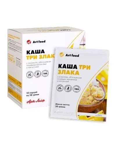 Арт Лайф Каша Три злака с ананасом низкокалорийная Из кукурузы, пшена и ...