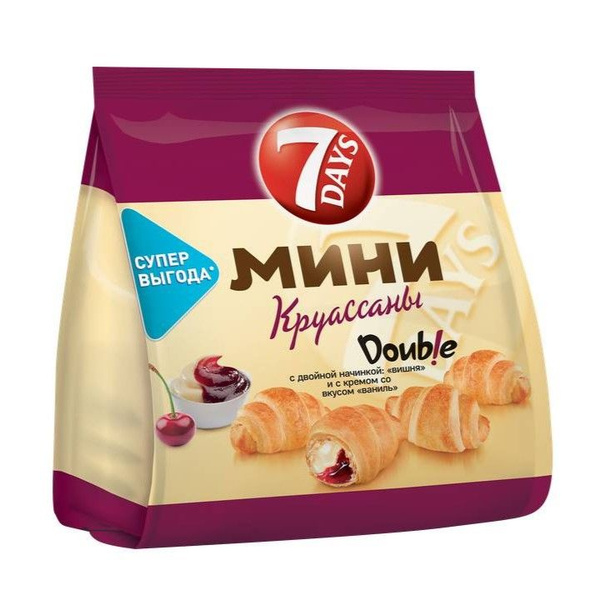 7DAYS мини-круассаны Ваниль-Вишня, 265 г - купить с доставкой по ...