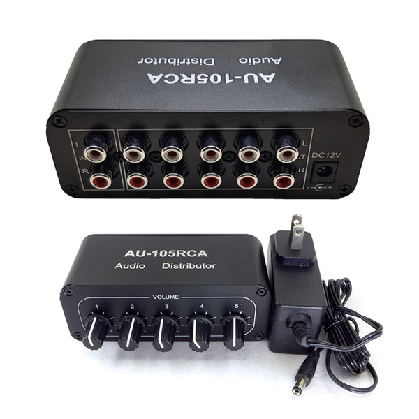 HiFi стерео RCA аудио сплиттер / селектор мини 1-IN-5-OUT аудио ...