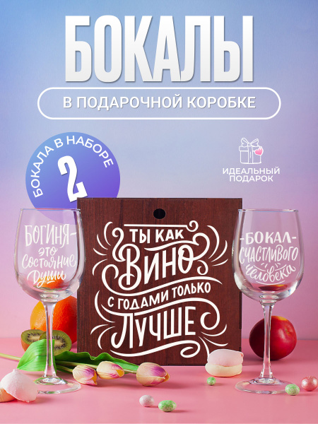 Бокал Vivino "Ты как вино с годами только лучше", 550 мл купить c ...