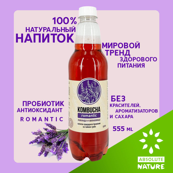 Комбуча чайный гриб Absolute Nature "KOMBUCHA-ROMANTIC" без сахара с ...