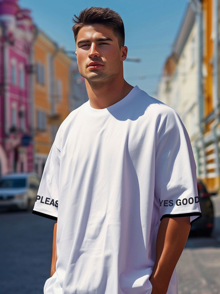Футболка BeGood, размер 60, цвет белый, черный, 100% хлопок - купить по ...