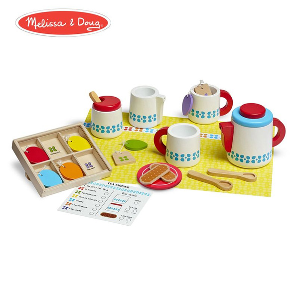 Деревянный набор чайной посуды Melissa & Doug для детей, игрушечная ...