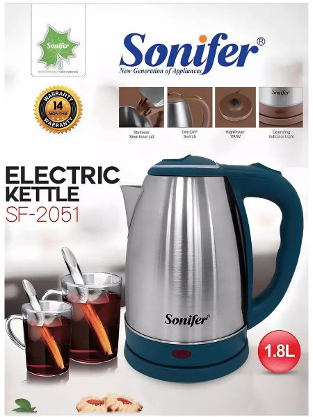 Купить электрический чайник SONIFER mk88030980, Металл по низкой цене ...