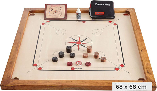 Ubergames Compact Carrom Board Игра Карром: доска 68см х 68см с фишками ...