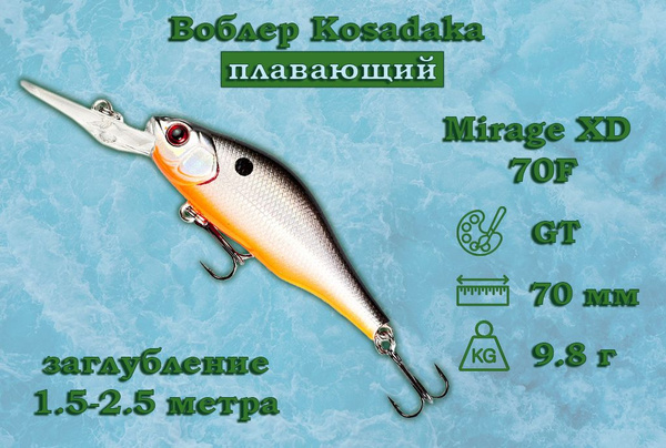 Воблер Минноу (Minnow) Kosadaka мираж, 1.5-2.5 м купить по выгодной ...