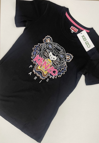 Футболка Kenzo, размер 50, цвет черный, 100% хлопок - купить по ...