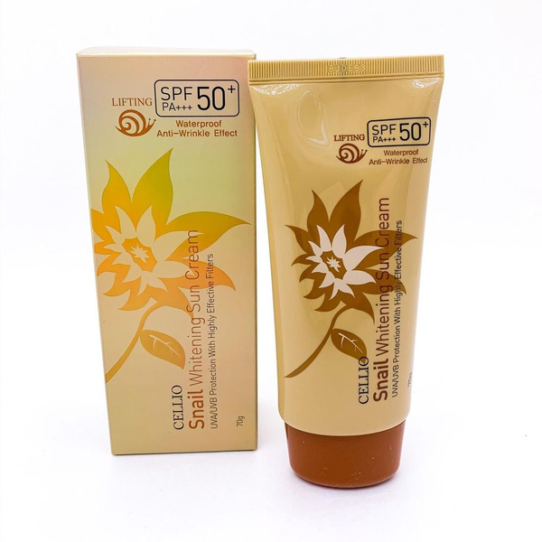 Cellio Snail whitening sun cream SPF50+/PA солнцезащитный крем с ...