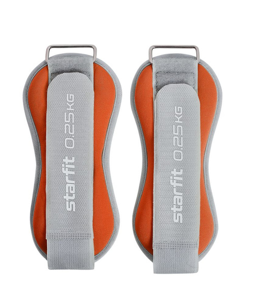 Утяжелители универсальные WT-502, 0,25 кг, оранжевый/серый Starfit (ЦБ ...