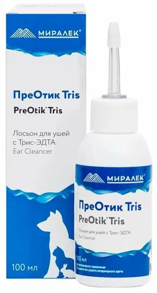Лосьон Миралек ПреотикTRIS для ушей для кошек и собак ...