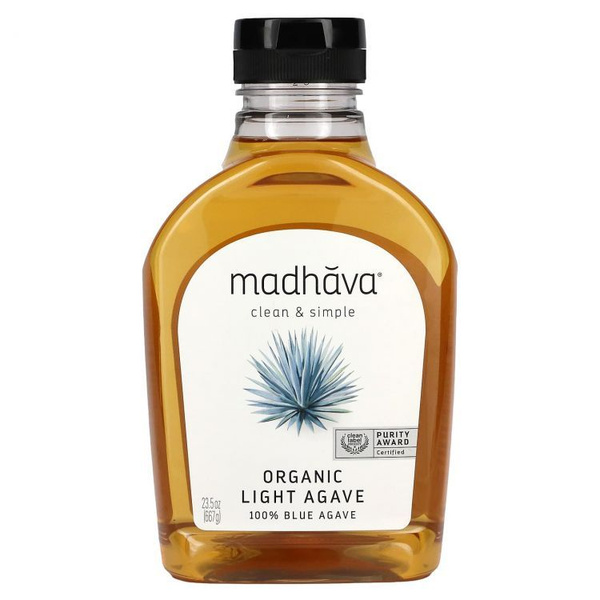 Madhava, Сироп голубой агавы, натуральный подсластитель, Organic Golden ...