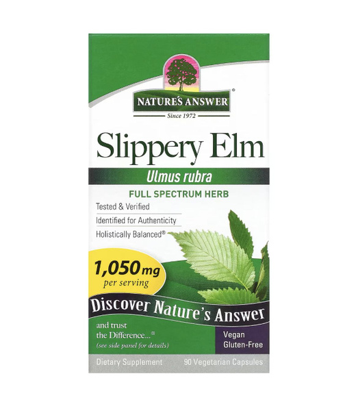 Natures Answer, Slippery Elm, 350 мг, 90 капсул - купить с доставкой по ...