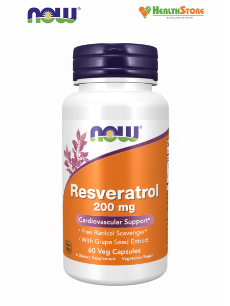NOW Resveratrol 200мг 60 капсул Ресвератрол 200 мг 60 в капсулах из ...